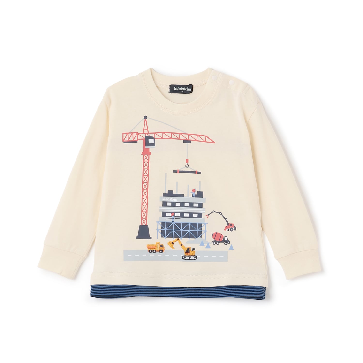 クレードスコープ kladskap 働く車工事中長袖Tシャツ （アイボリー） アイボリー
