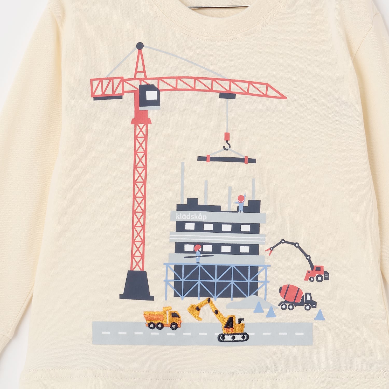 クレードスコープ kladskap 働く車工事中長袖Tシャツ （アイボリー） アイボリー