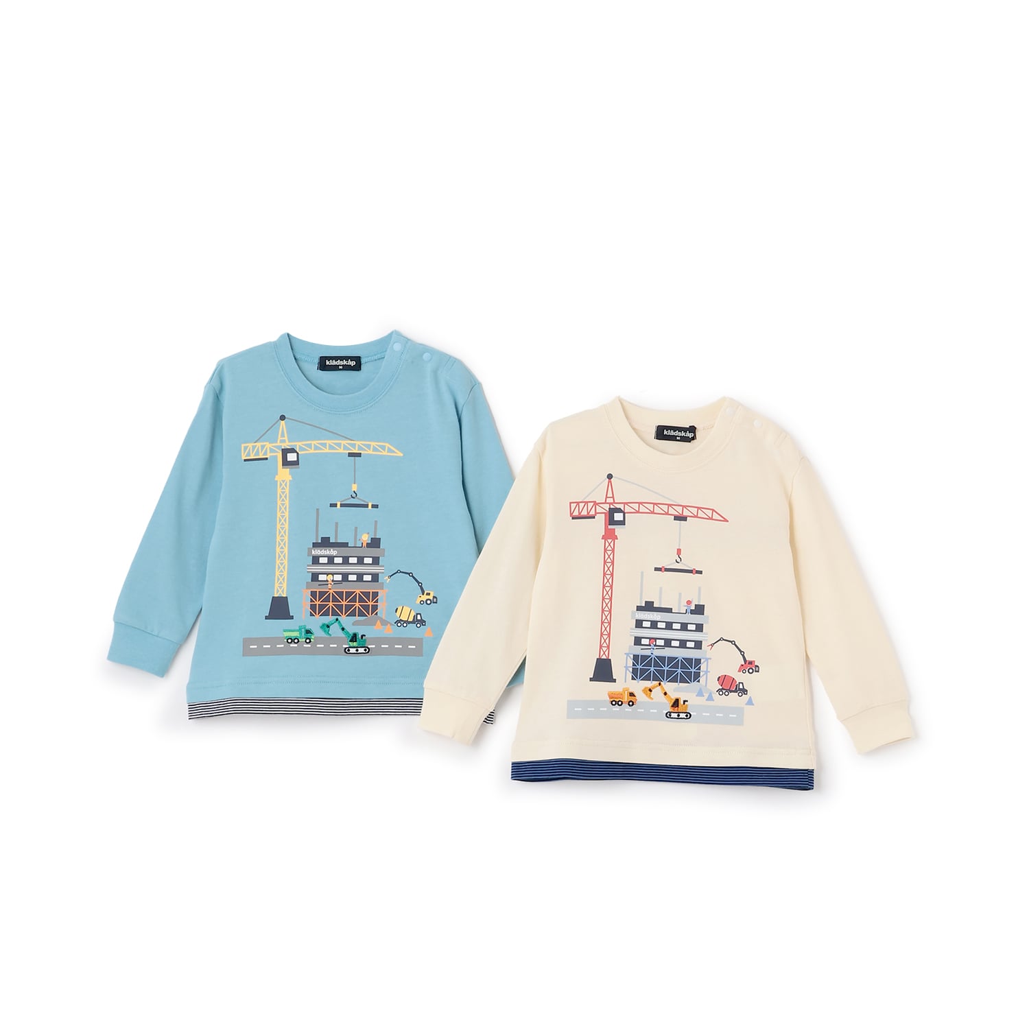 クレードスコープ kladskap 働く車工事中長袖Tシャツ （アイボリー） アイボリー
