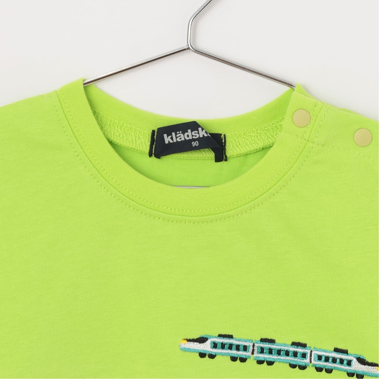 クレードスコープ kladskap 電車刺しゅう切替半袖Tシャツ （オフ ホワイト） オフ ホワイト