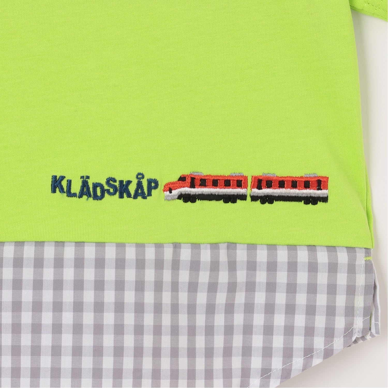 クレードスコープ kladskap 電車刺しゅう切替半袖Tシャツ （オフ ホワイト） オフ ホワイト