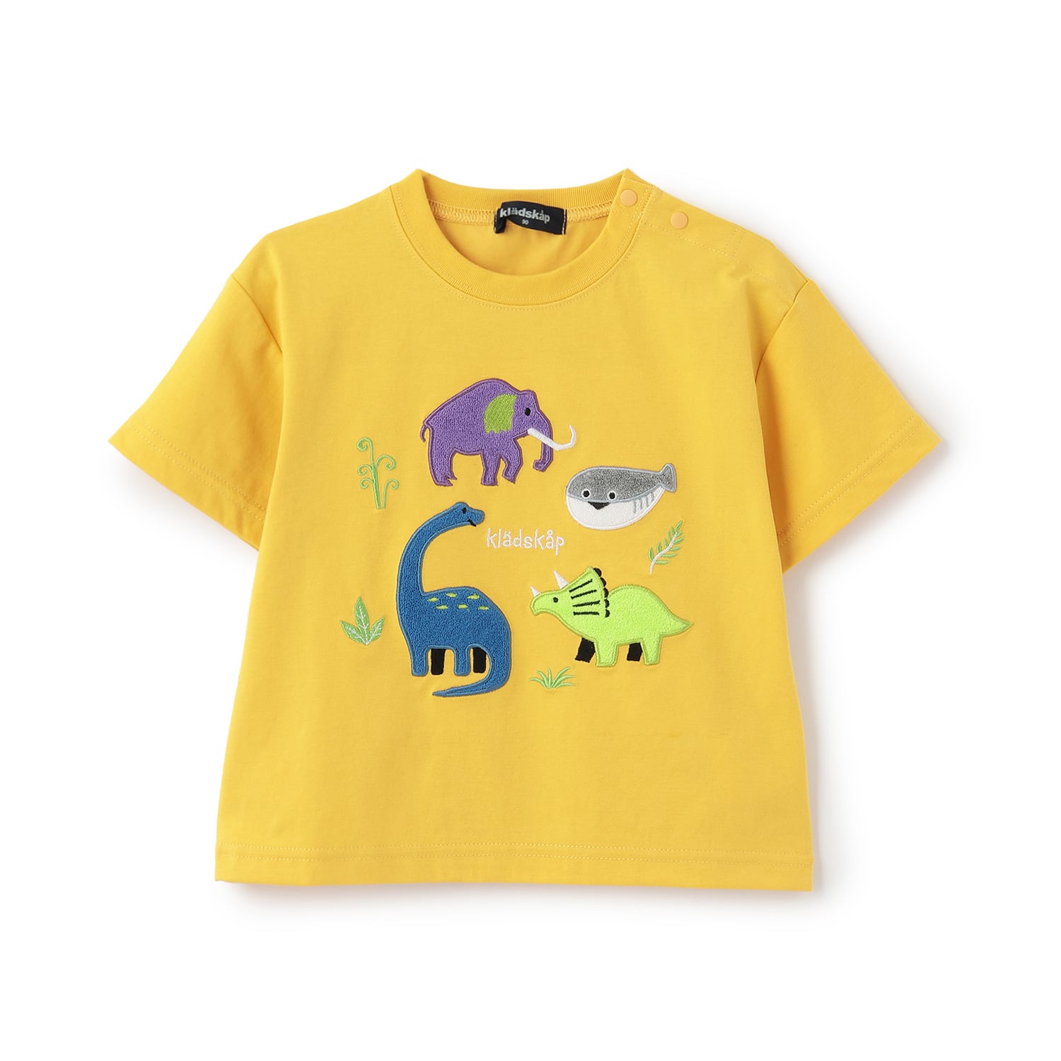 クレードスコープ kladskap 太古のいきものアップリケ半袖Tシャツ （ブルー グリーン） ブルー グリーン