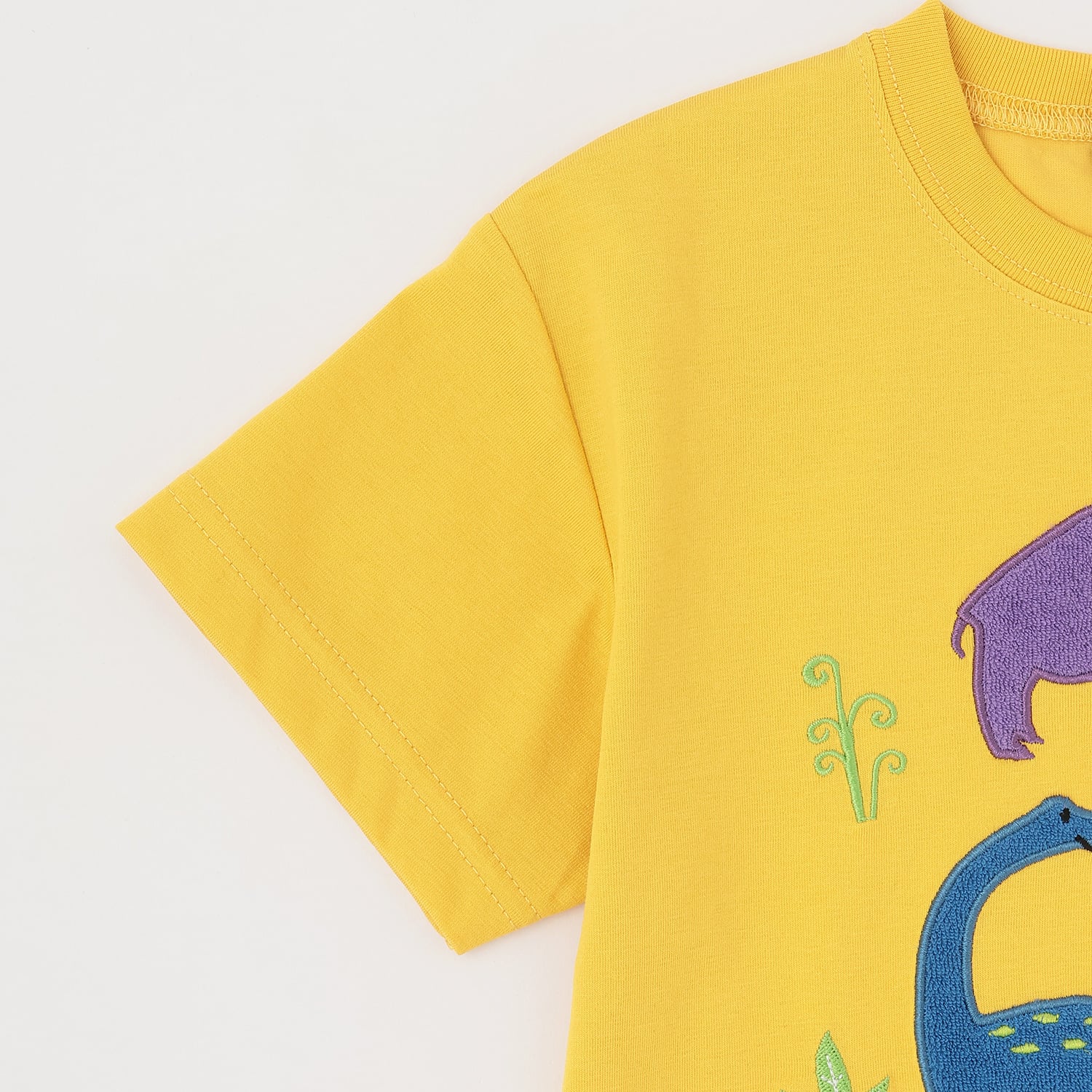 クレードスコープ kladskap 太古のいきものアップリケ半袖Tシャツ （ブルー グリーン） ブルー グリーン