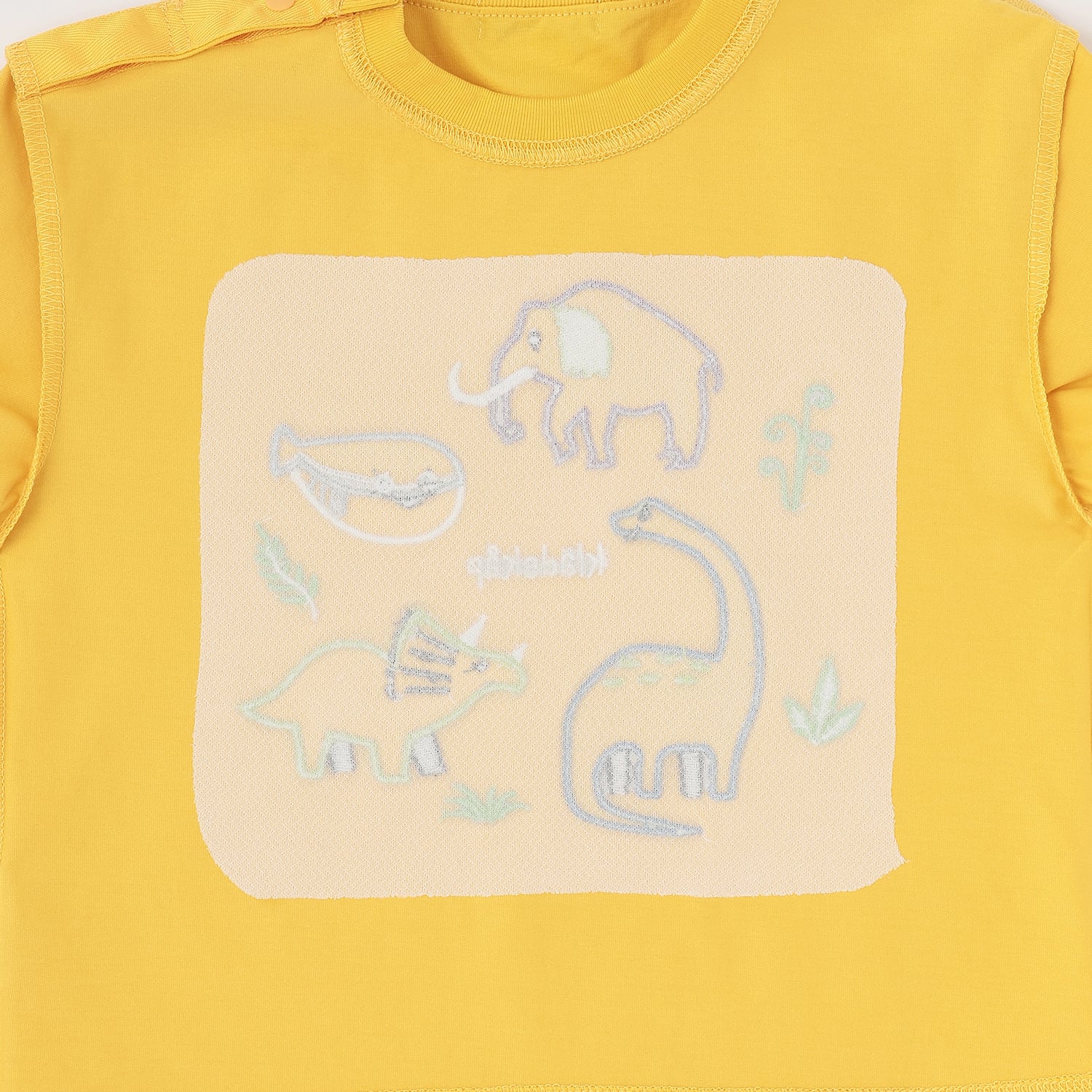 クレードスコープ kladskap 太古のいきものアップリケ半袖Tシャツ （ブルー グリーン） ブルー グリーン