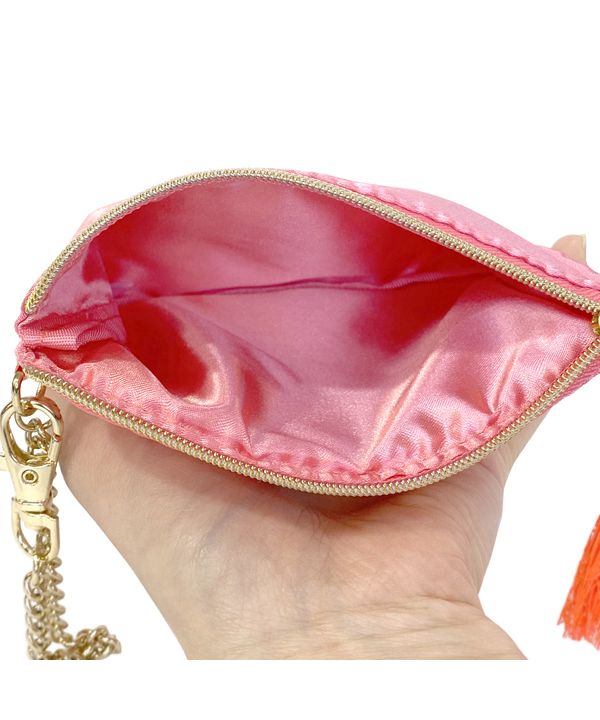At On 50 Embroidered Pouch Sukajan Mount Fuji pink