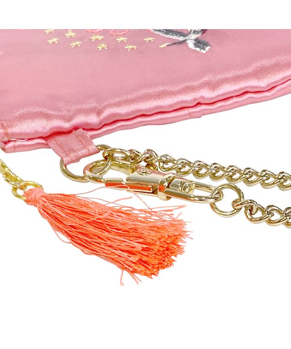 At On 50 Embroidered Pouch Sukajan Mount Fuji pink
