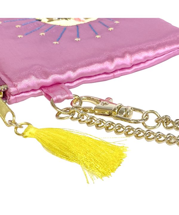At On 50 Embroidered Pouch Sukajan Cat pink