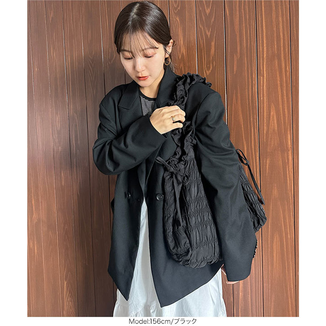 コウベレタス KOBE LETTUCE [ yuiさんコラボ ] シャーリングバッグ [B1604] （アイボリー） アイボリー