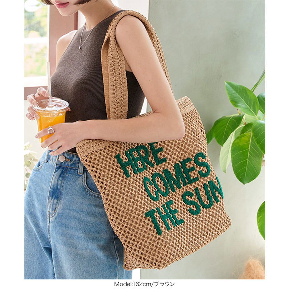 コウベレタス KOBE LETTUCE カラーロゴ雑材トートバッグ [B1623] （ベージュ） ベージュ