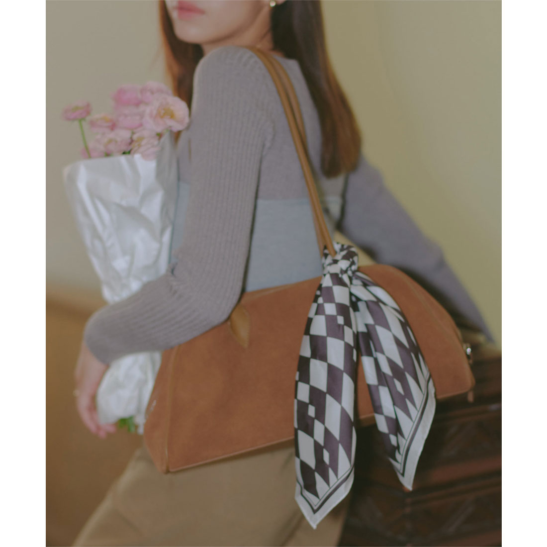 コウベレタス KOBE LETTUCE スウェードショルダーボストンバッグ [B1641] （キャメル） キャメル