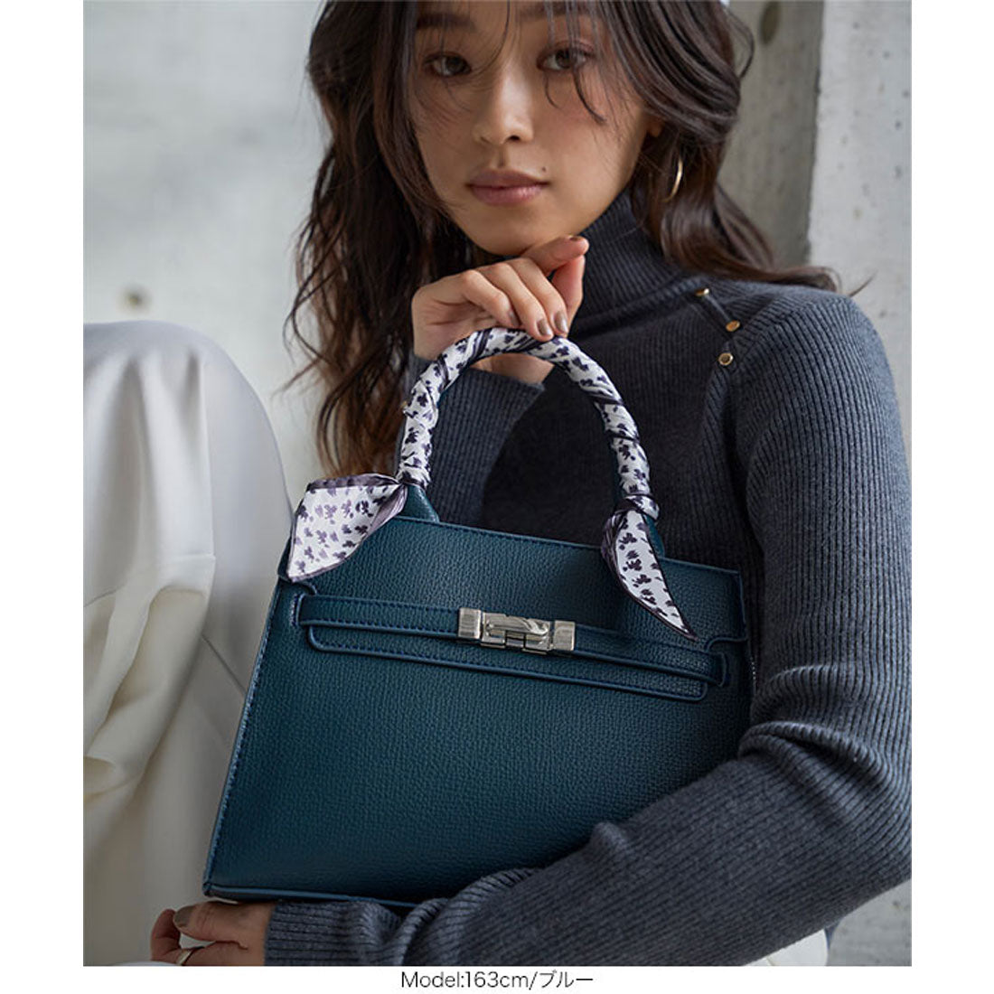 コウベレタス KOBE LETTUCE リボンスカーフ付きスクエアバッグ [B1652] （ベージュ） ベージュ