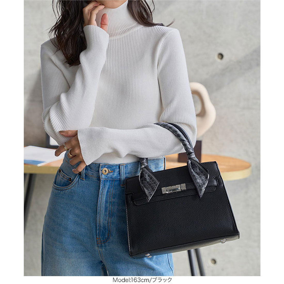 コウベレタス KOBE LETTUCE リボンスカーフ付きスクエアバッグ [B1652] （ベージュ） ベージュ