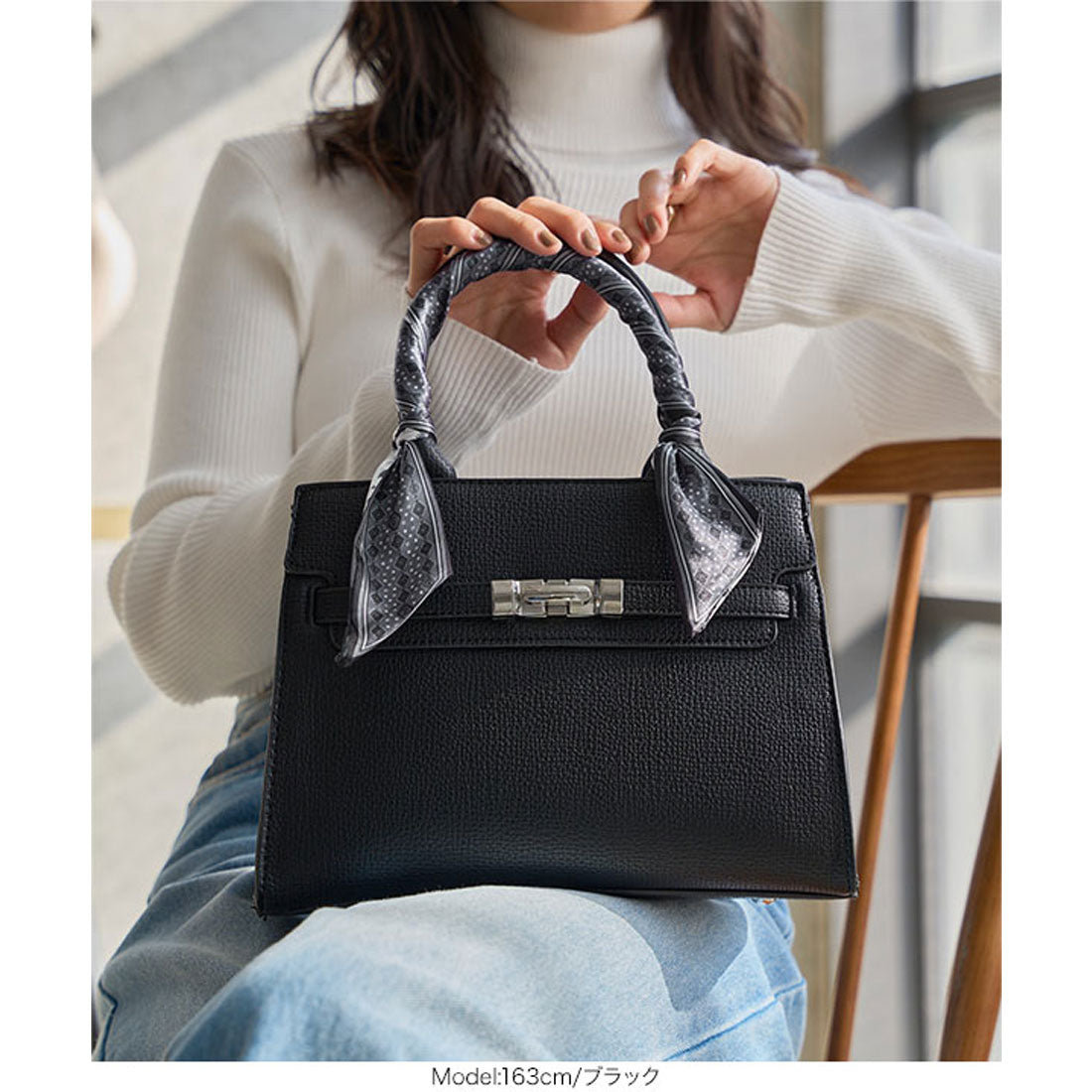 コウベレタス KOBE LETTUCE リボンスカーフ付きスクエアバッグ [B1652] （ベージュ） ベージュ