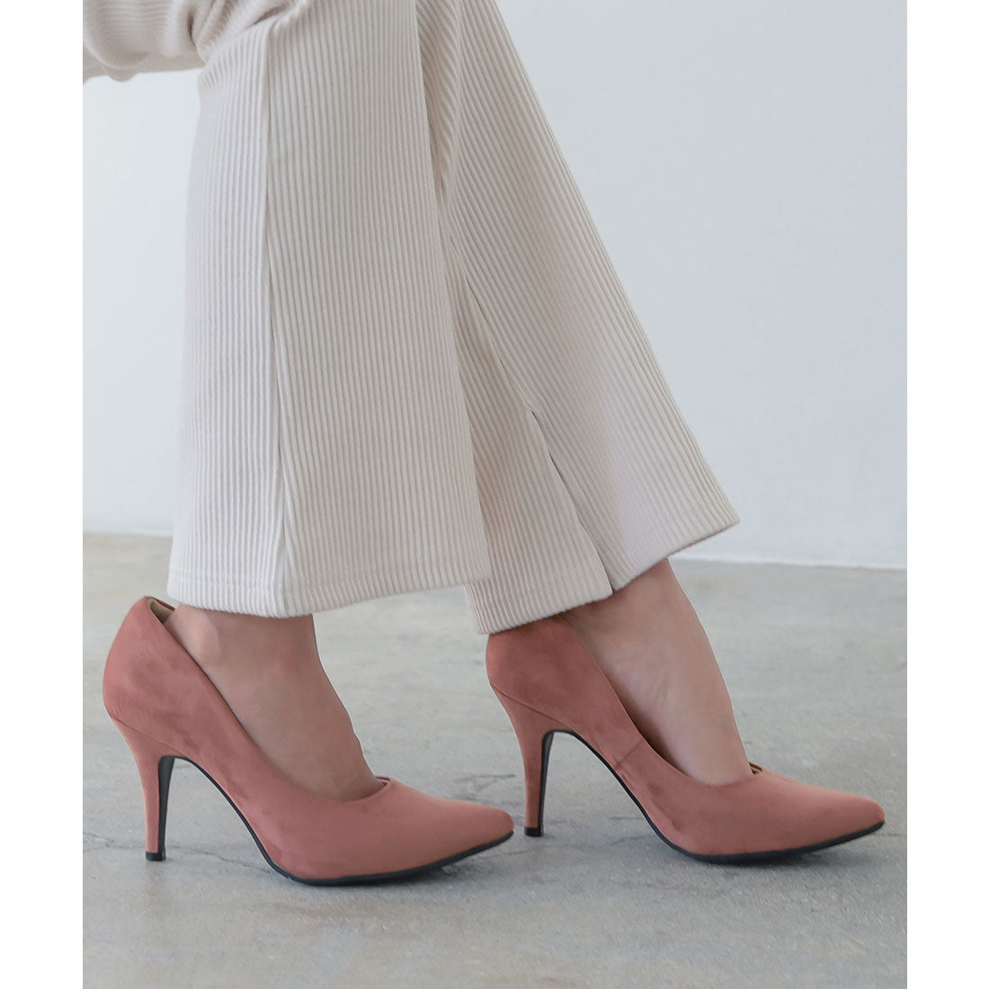 コウベレタス KOBE LETTUCE [ 走れる機能系パンプス ] XS～3Lサイズ ポインテッドトゥ9cm[I1030]（スエードPkベージュ） スエードPkベージュ