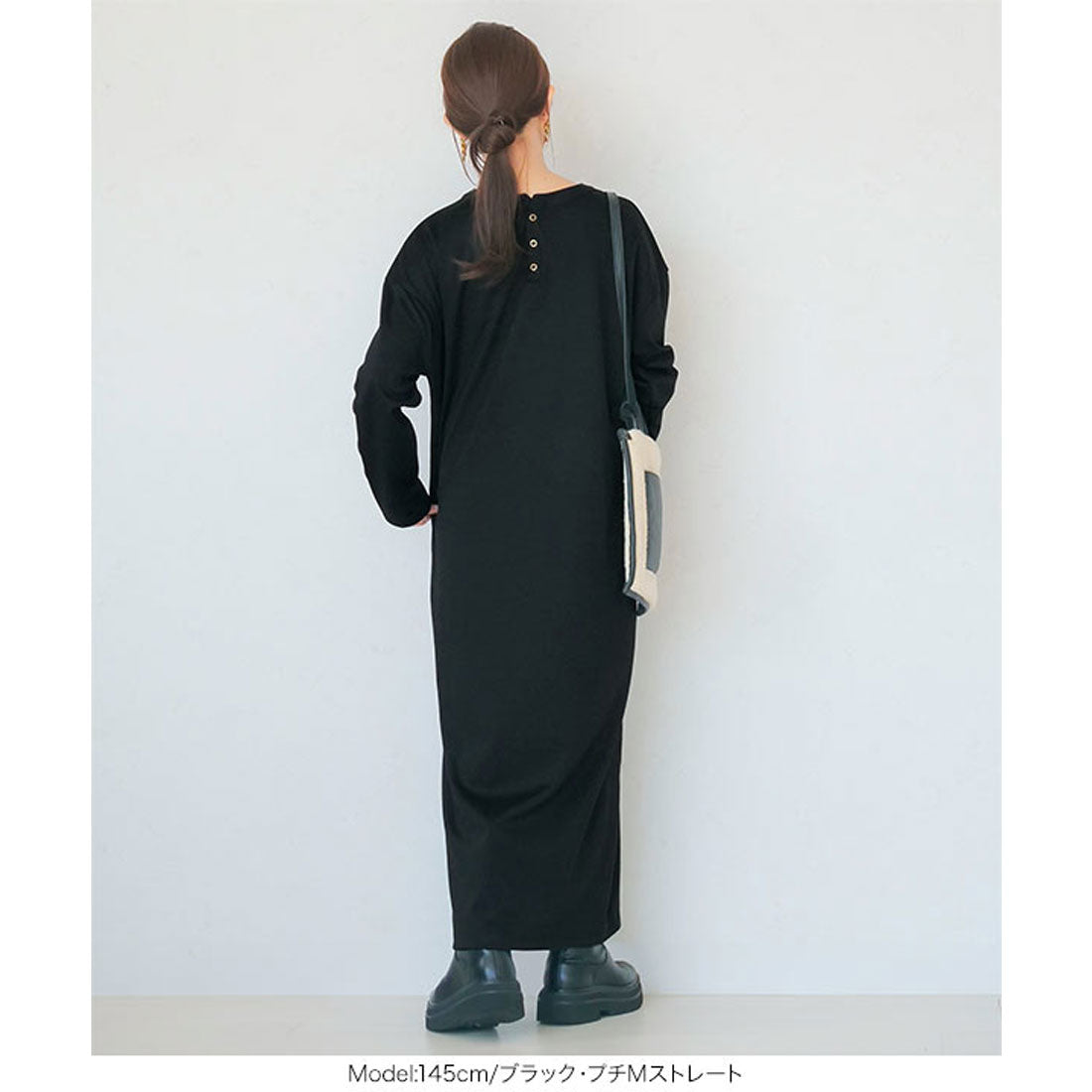 コウベレタス KOBE LETTUCE [ 田中亜希子さんコラボ ]ジャージーワンピース【プチストレート】［選べるタイプ］ [E3295] （ショコラブラウン） ショコラブラウン
