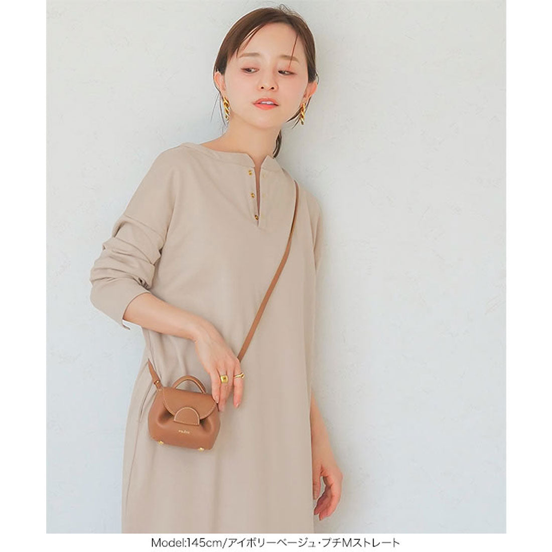 コウベレタス KOBE LETTUCE [ 田中亜希子さんコラボ ]ジャージーワンピース【プチストレート】［選べるタイプ］ [E3295] （ショコラブラウン） ショコラブラウン