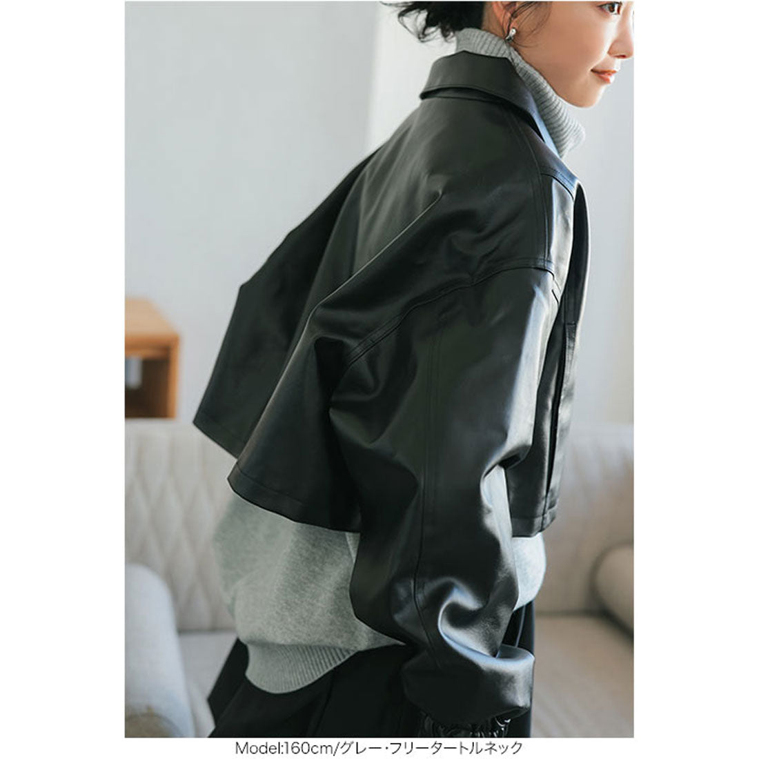 コウベレタス KOBE LETTUCE ボートネックorタートルネックもっちりニットチュニック【タートルネック】 [C7193]