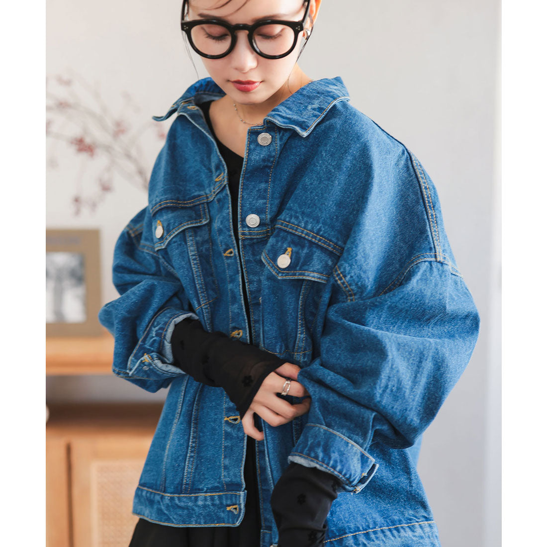 コウベレタス KOBE LETTUCE ビッグシルエットデニムジャケット [K1321],ブルー