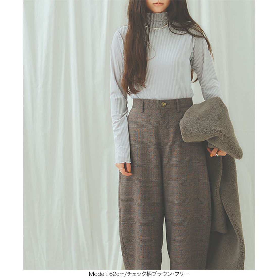  KOBE LETTUCE KOBE LETTUCE 格紋彎曲褲 [M4126]