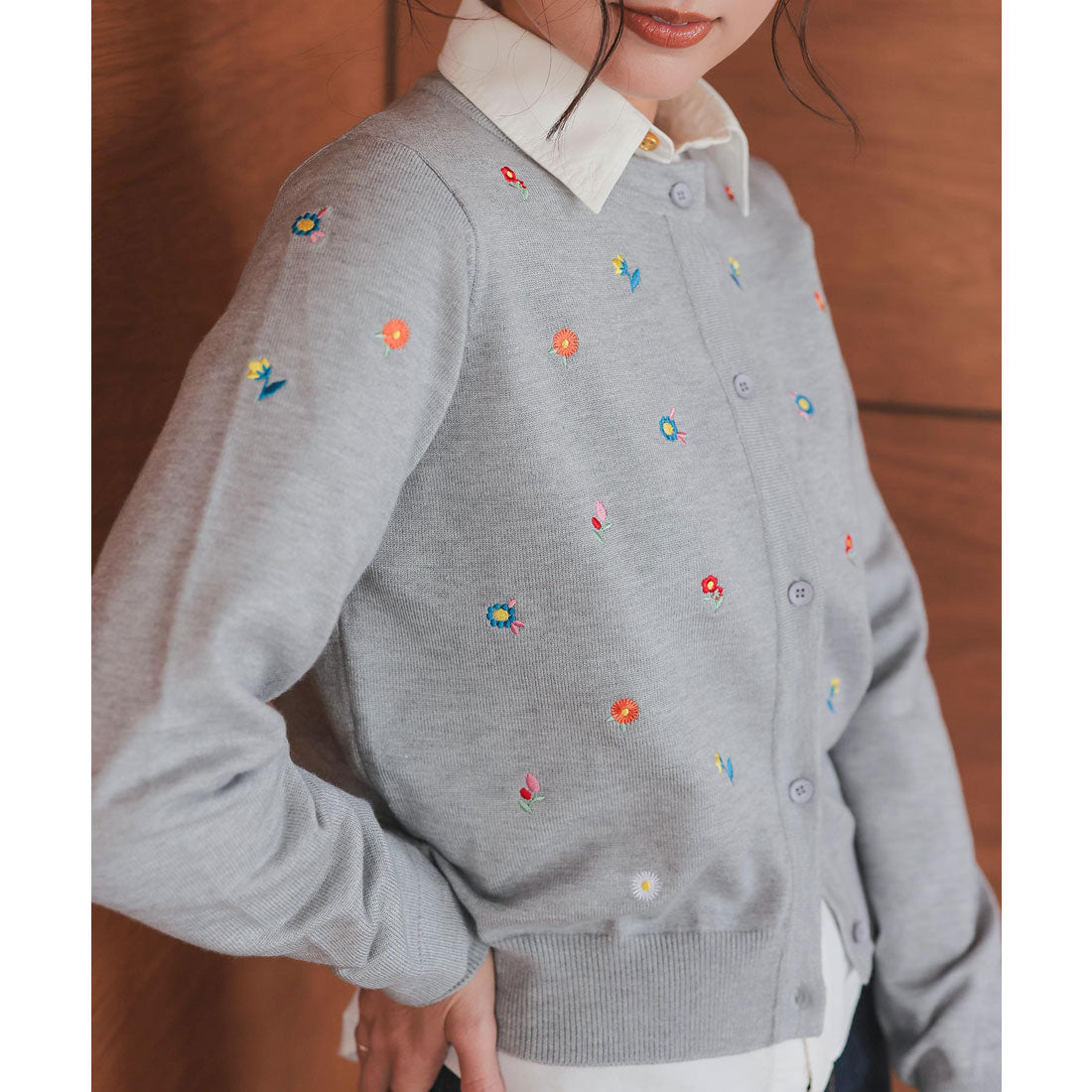 コウベレタス KOBE LETTUCE 総刺繍ニットカーディガン [N1120]