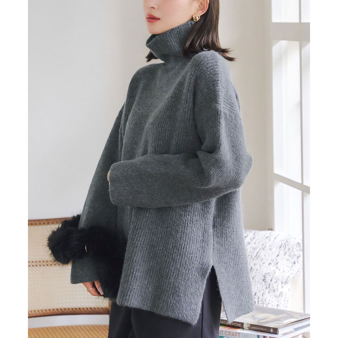 コウベレタス KOBE LETTUCE タートルネックオーバーニット [N1136]