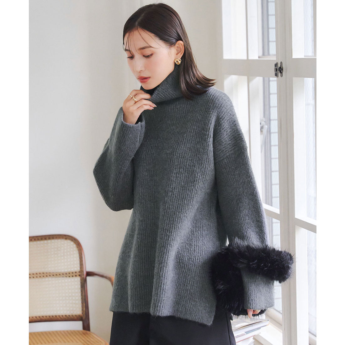 コウベレタス KOBE LETTUCE タートルネックオーバーニット [N1136]