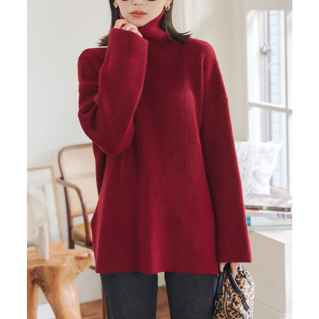 コウベレタス KOBE LETTUCE タートルネックオーバーニット [N1136]