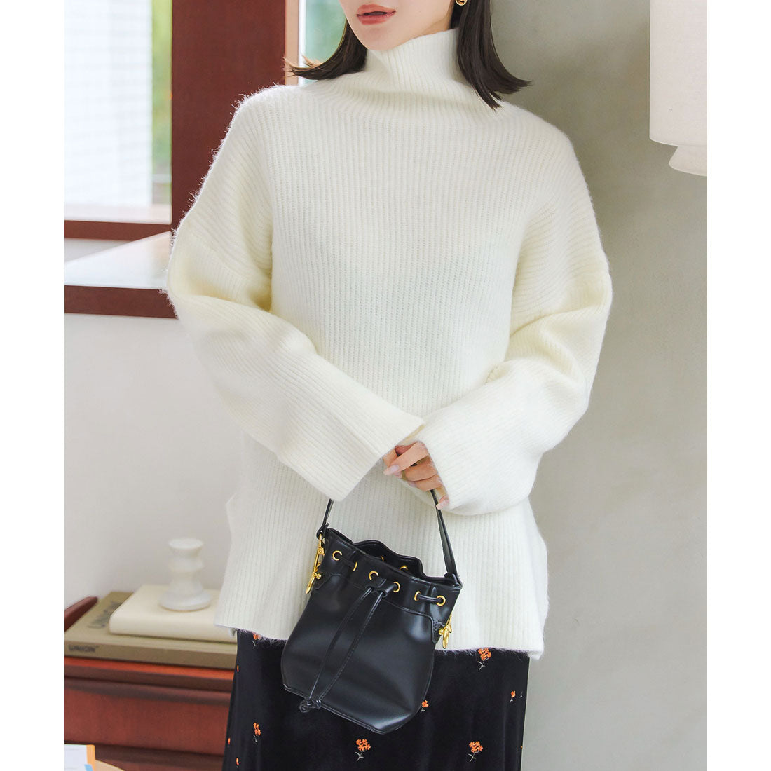 コウベレタス KOBE LETTUCE タートルネックオーバーニット [N1136]