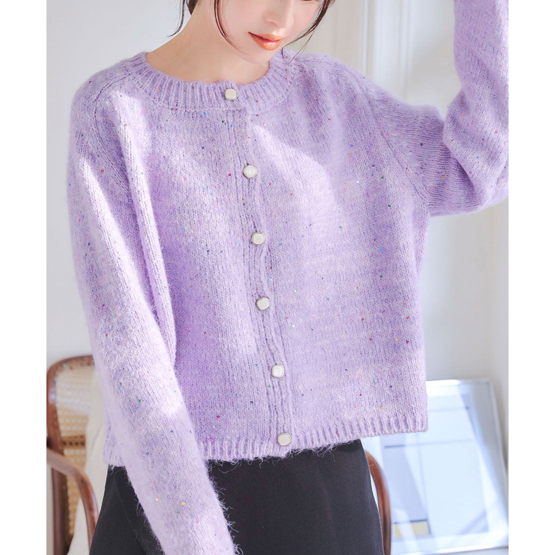 KOBE LETTUCE KOBE LETTUCE Sequin Knit Cardigan [N1153]