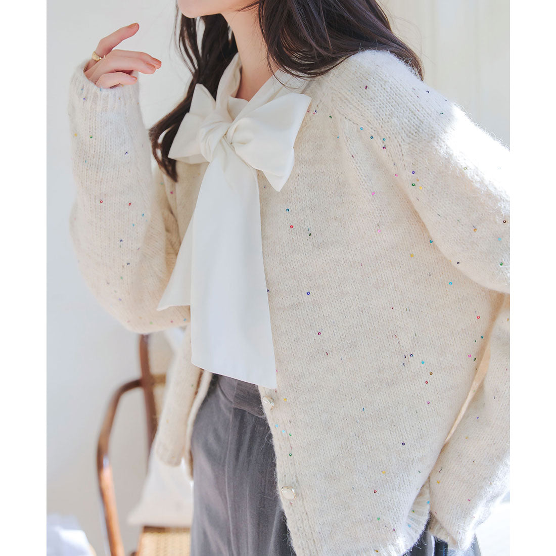 KOBE LETTUCE KOBE LETTUCE Sequin Knit Cardigan [N1153]