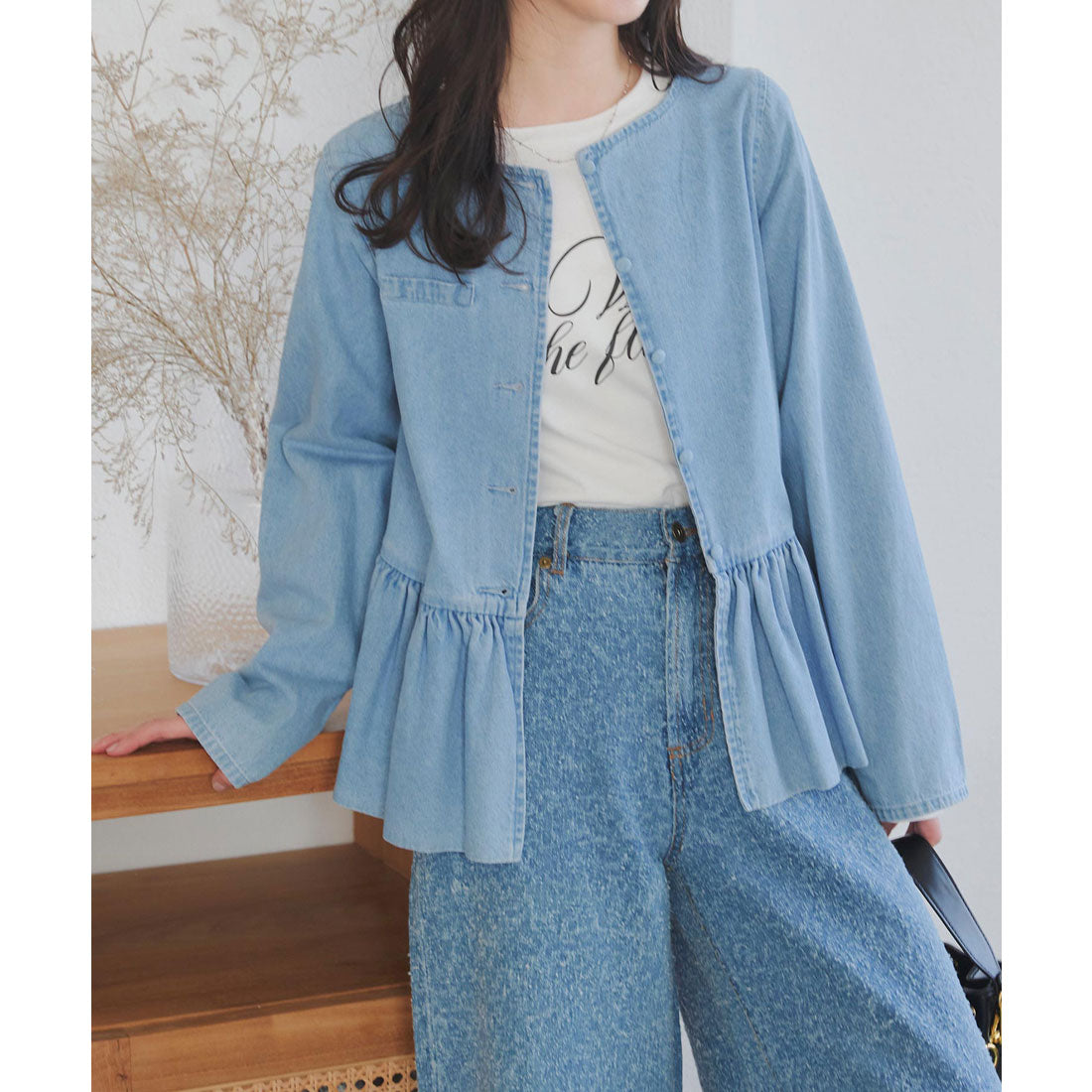 コウベレタス KOBE LETTUCE バルーンペプラムデニムジャケット [K1359]