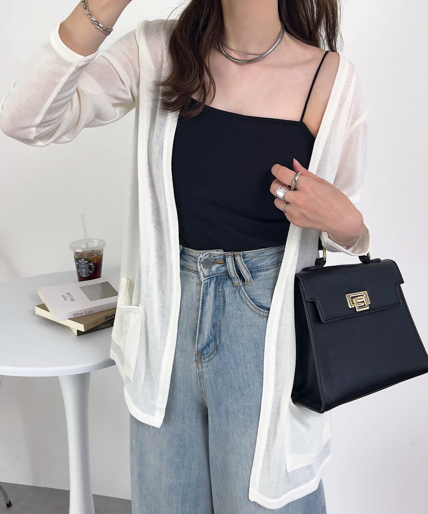 コウベレタス KOBE LETTUCE シアーサマーニットソーカーディガン【ショート】[選べる3タイプ] [C3703] （ホワイト） ホワイト