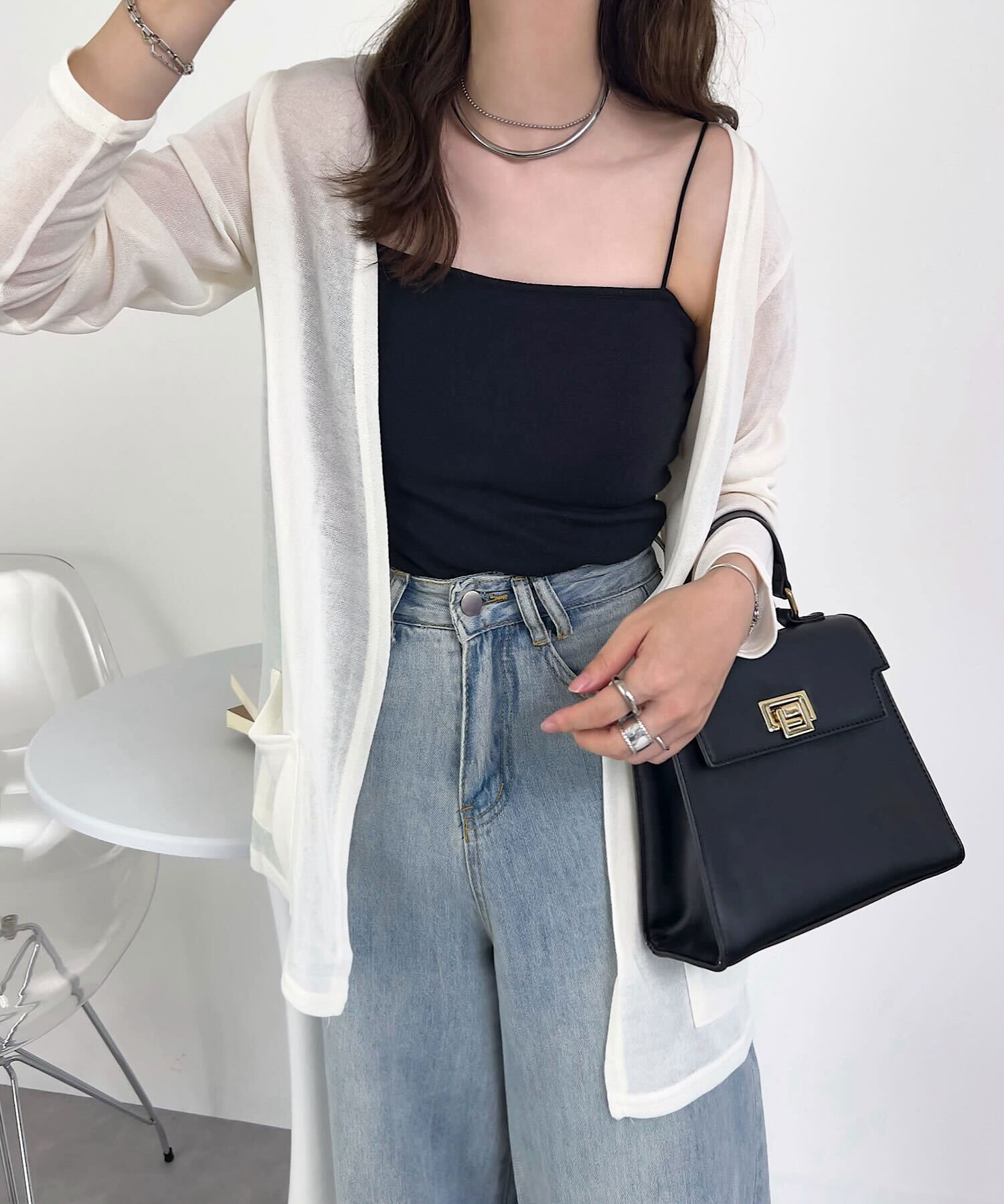 コウベレタス KOBE LETTUCE シアーサマーニットソーカーディガン【ショート】[選べる3タイプ] [C3703] （ホワイト） ホワイト