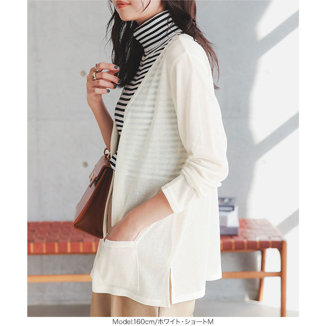 コウベレタス KOBE LETTUCE シアーサマーニットソーカーディガン【ショート】[選べる3タイプ] [C3703] （ホワイト） ホワイト