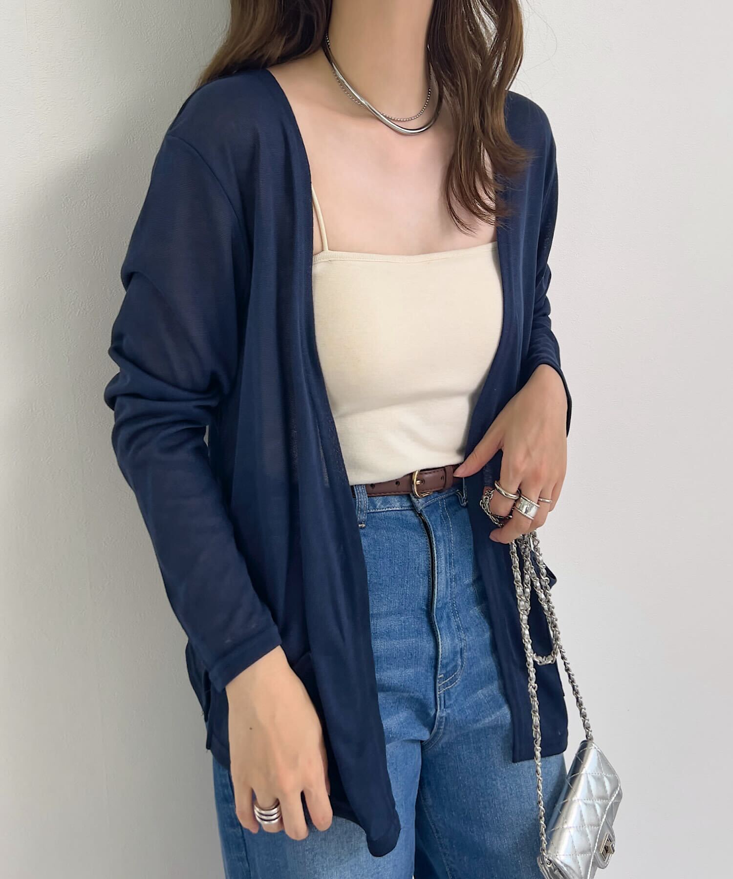 コウベレタス KOBE LETTUCE シアーサマーニットソーカーディガン【ショート】[選べる3タイプ] [C3703] （ネイビー） ネイビー