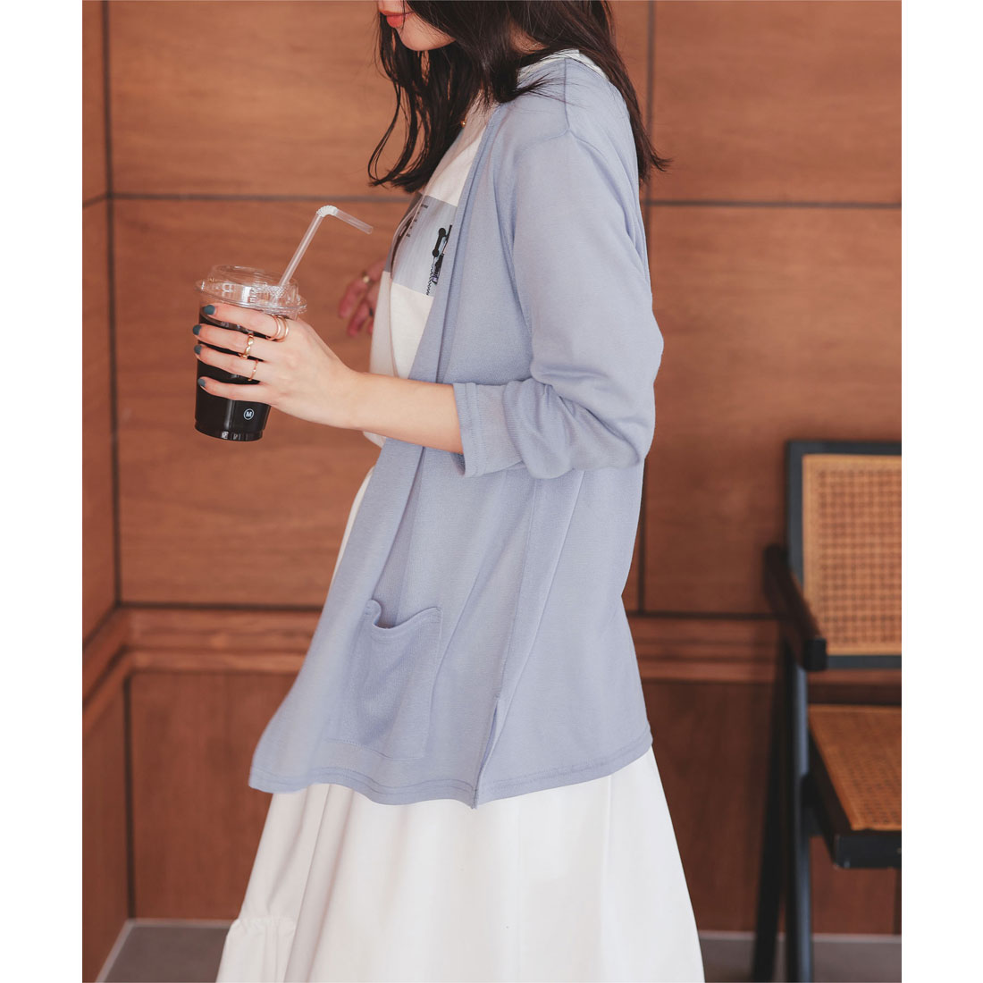 コウベレタス KOBE LETTUCE シアーサマーニットソーカーディガン【ショート】[選べる3タイプ] [C3703] （ダスティブルー） ダスティブルー