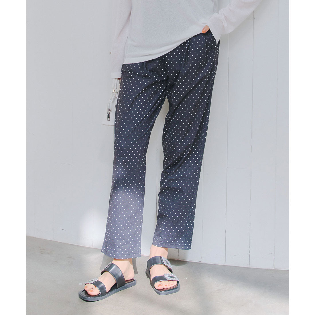  KOBE LETTUCE KOBE LETTUCE [ 防曬衣 ]【 接觸冷感・UV防護・速乾 】高腰摺褶直筒褲【加長】 [S195]