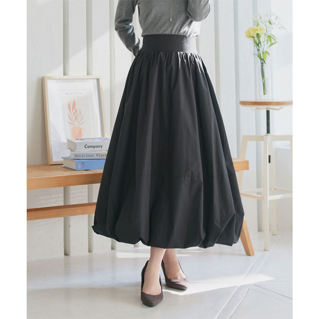 KOBE LETTUCE KOBE LETTUCE Balloon Long Skirt [M4176]