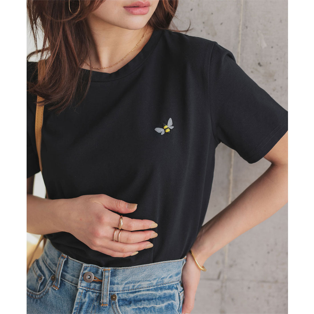 コウベレタス KOBE LETTUCE コットン混選べるデザインTシャツ【半袖bee刺繍】 [C7150] （ブラック） ブラック
