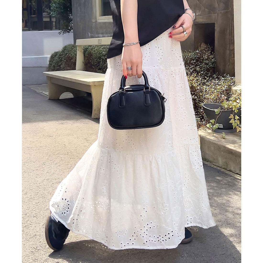 コウベレタス KOBE LETTUCE カットワークレーススカート [M4200] （オフホワイト） オフホワイト