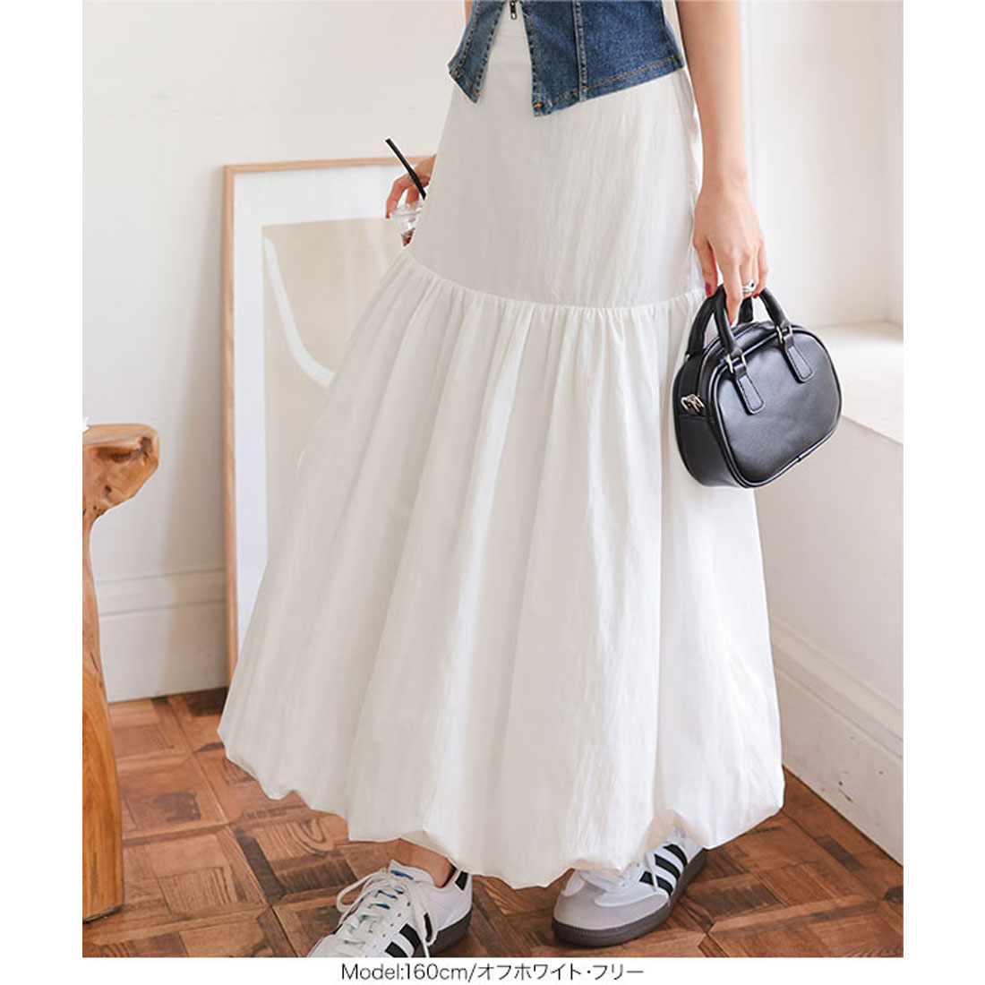 コウベレタス KOBE LETTUCE 切替えバルーンスカート [M4210] （ブラック） ブラック