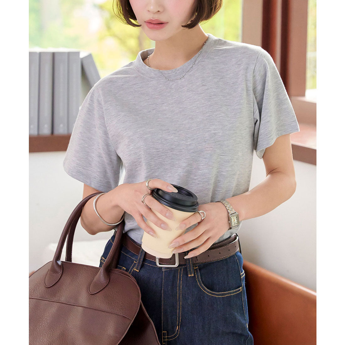 コウベレタス KOBE LETTUCE 汗染み防止クルーネックTシャツ[ M L XL 選べるサイズ ]  [C7473] （グレー） グレー