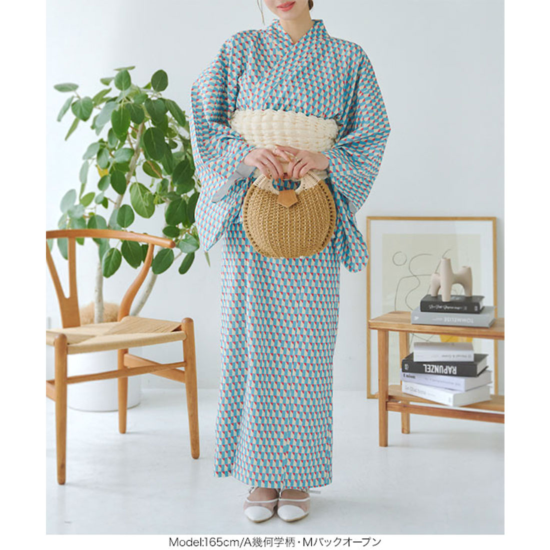 コウベレタス KOBE LETTUCE ワンピース浴衣セット【トールバックオープン】 [X47H] （A幾何学柄） A幾何学柄