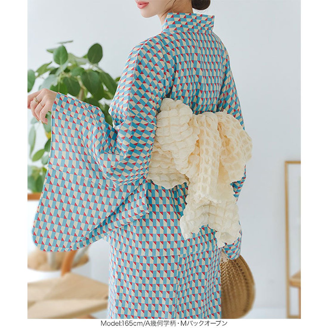 コウベレタス KOBE LETTUCE ワンピース浴衣セット【トールバックオープン】 [X47H] （A幾何学柄） A幾何学柄