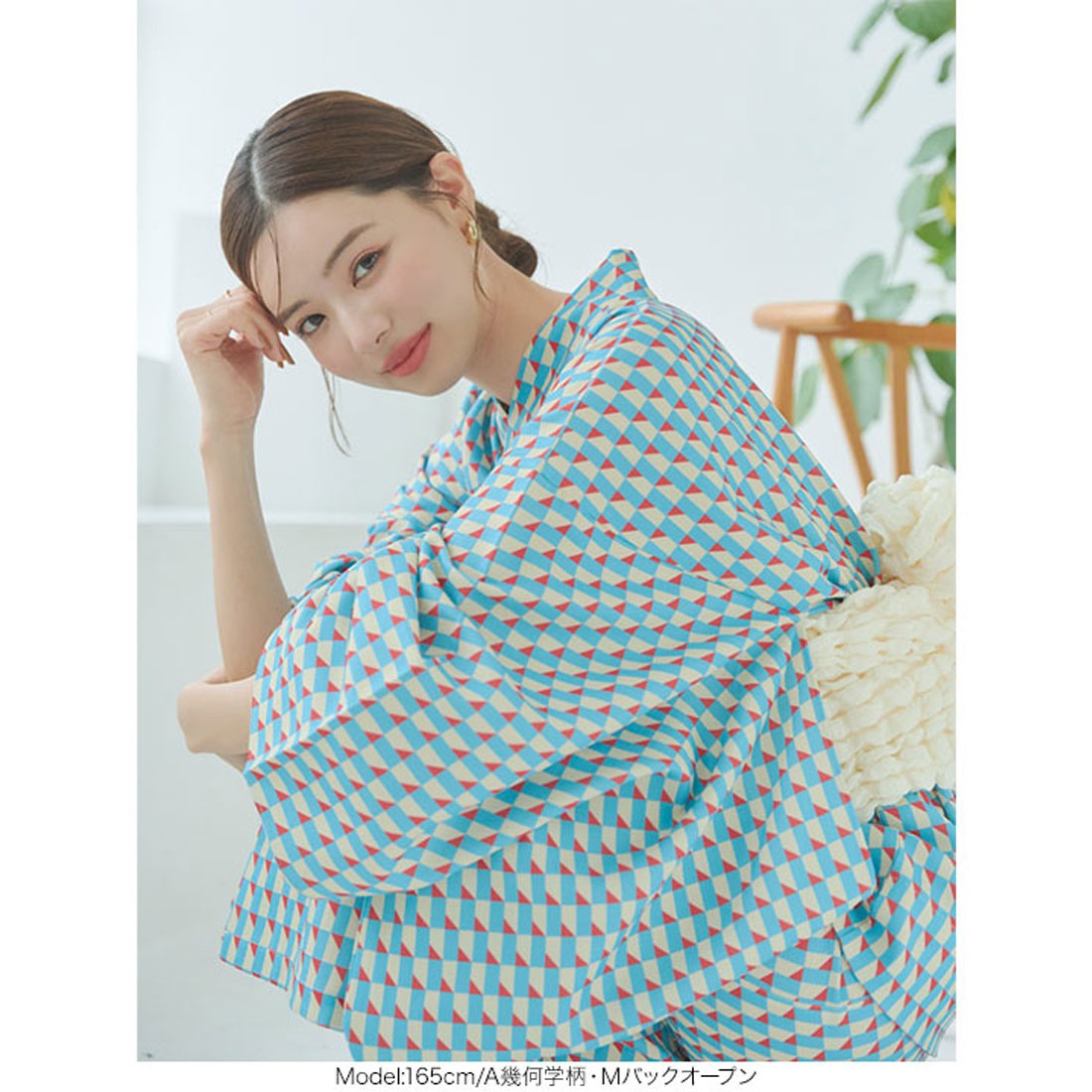 コウベレタス KOBE LETTUCE ワンピース浴衣セット【トールバックオープン】 [X47H] （A幾何学柄） A幾何学柄