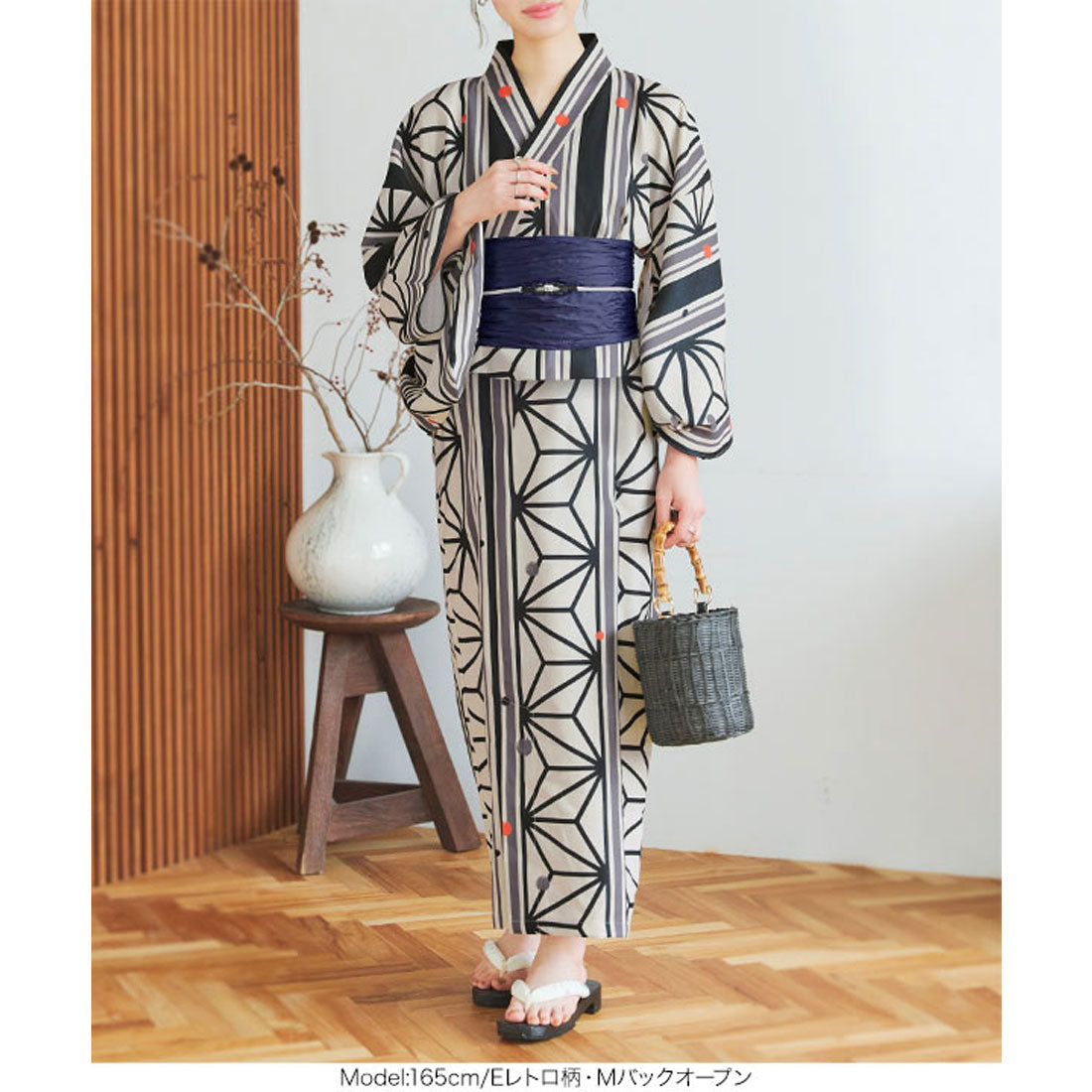 コウベレタス KOBE LETTUCE ワンピース浴衣セット【トールバックオープン】 [X47H] （A幾何学柄） A幾何学柄