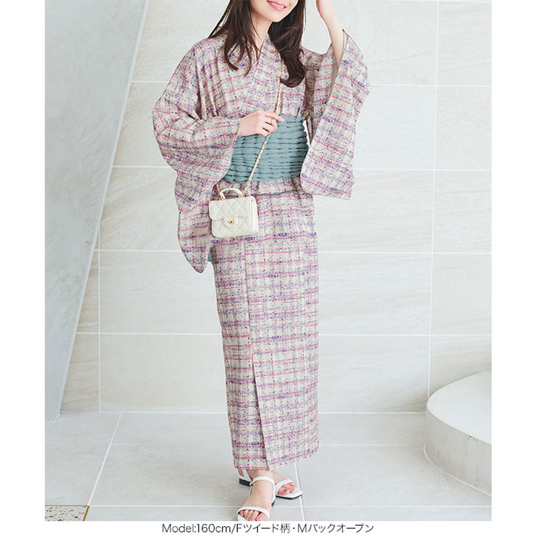 コウベレタス KOBE LETTUCE ワンピース浴衣セット【トールバックオープン】 [X47H] （A幾何学柄） A幾何学柄