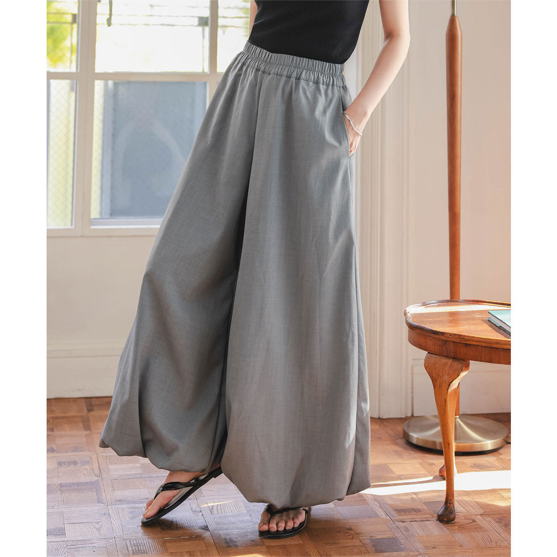 コウベレタス KOBE LETTUCE バルーンワイドパンツ [M4226] （ブルーグレー） ブルーグレー