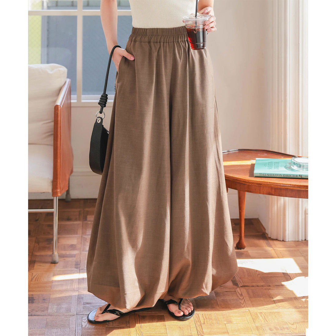 コウベレタス KOBE LETTUCE バルーンワイドパンツ [M4226] （モカ） モカ