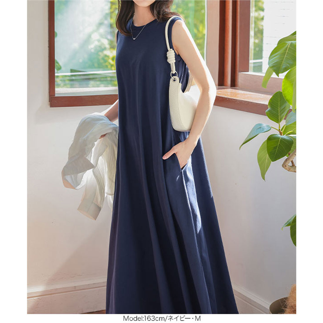 コウベレタス KOBE LETTUCE [ M L 汗じみ防止＆UVカット ] カップ付きノースリーブワンピース [E3519] （ダークカーキ） ダークカーキ